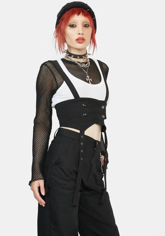 Dark Punk Suspenders Corset