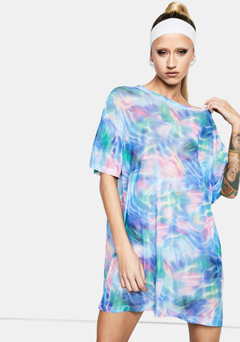 Ocean Breeze Oversized Mesh Tee