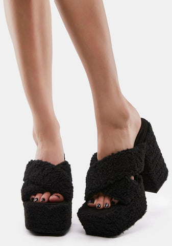 Sign From Above Faux Fur Heels