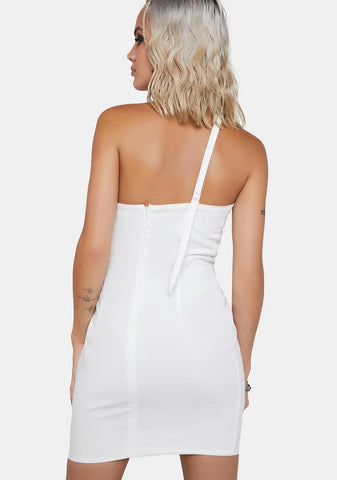 Iced Out One-Shoulder Mini Dress