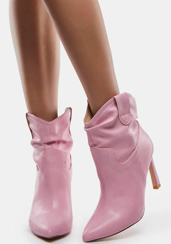 Rose Here For It Heeled Booties