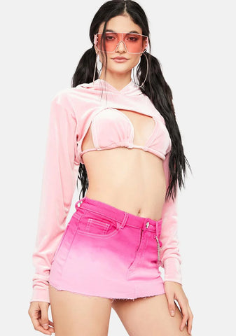 Pixie Bad Behavior Velour Cutout Hoodie