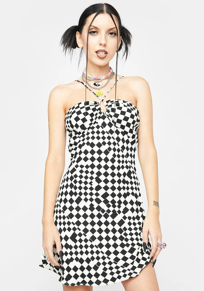 Dark Different Waves Mini Dress