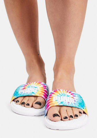 Bliss Cool Cat Tie Dye Slides