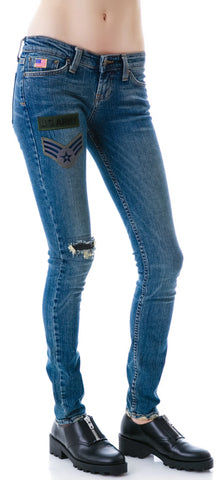 Skinny Army Patch Jeans