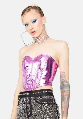 Fairy Heart Metallic Corset Top