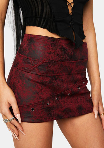 Red Cheese Mini Skirt