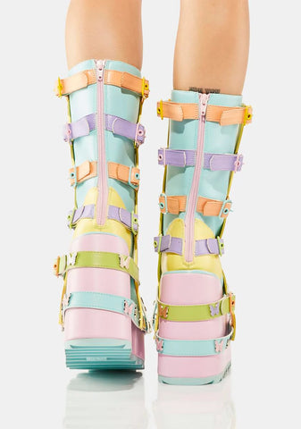 Pastel Butterfly Dune Bondage Boots