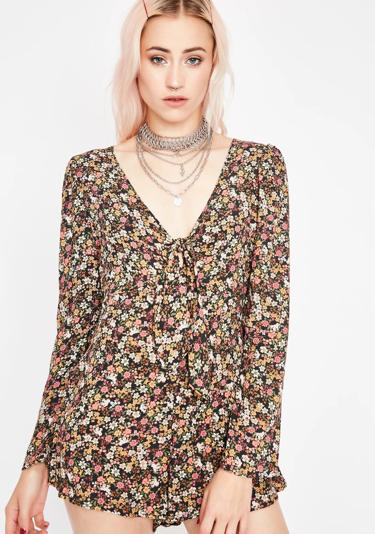 Roll In The Hay Floral Romper