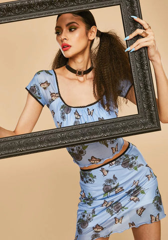 Scenic Vision Mesh Crop Top