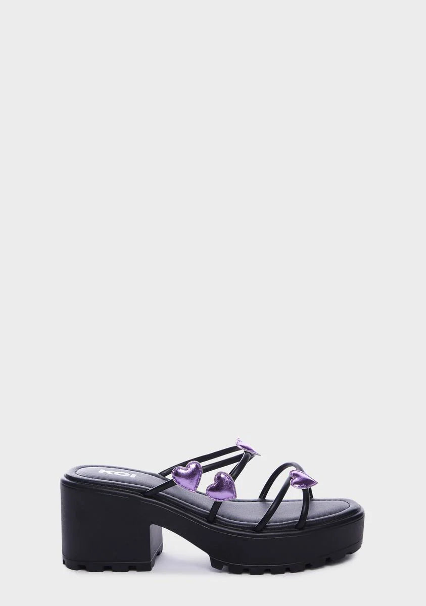 x Dolls Kill Blooming Hearts Sandal Heels