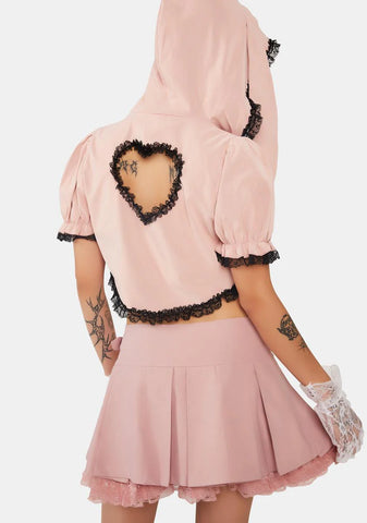 Alternative Rebel Heart Bag Pleated Mini Skirt