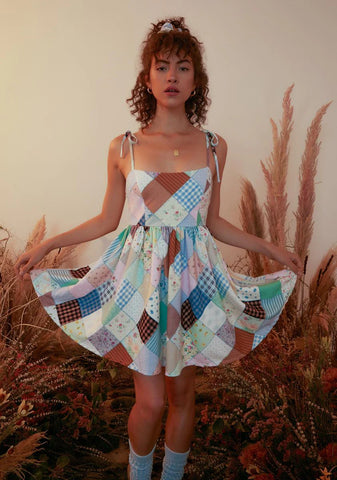 Stitched With Love Patchwork Mini Dress