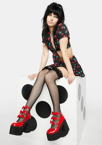 Seeing Red Platform Mary Janes