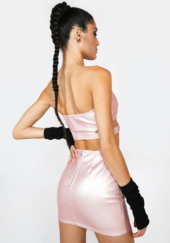 Sweet My Milky Way Metallic Skirt Set