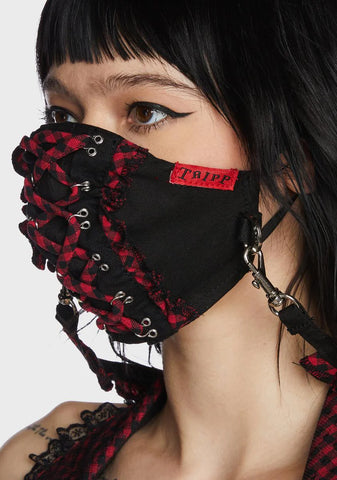 Red And Black Solid Face Cover