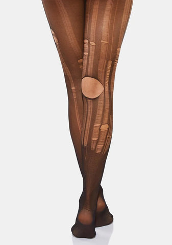 Atmosphere Black Distressed Tights
