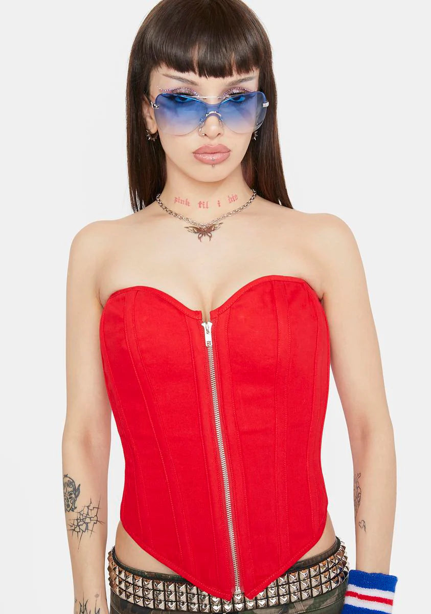 Hot Caught Off Guard Corset Top