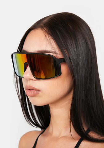 Atmosphere Rainbow Mirrored Oversized Sunglasses