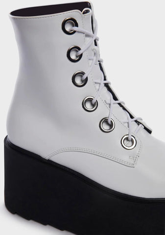 White Renegage Platform Boots