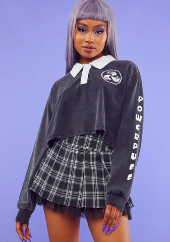 Escaping Danger Cropped Polo Tee