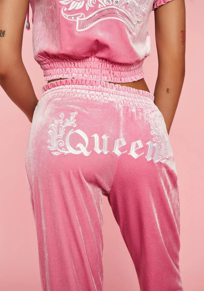 Late To Class Velour Track Pants