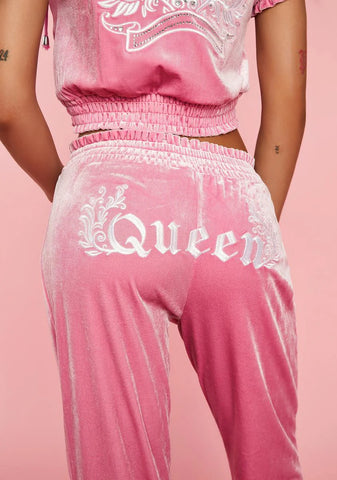 Late To Class Velour Track Pants