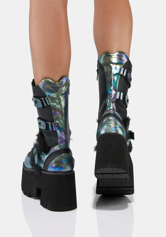 Trippy Love Platform Boots
