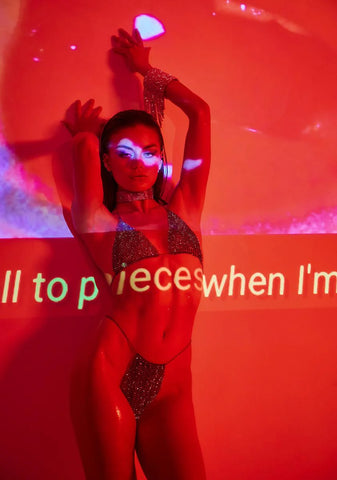 Rhinestones On the Floor Bikini Set