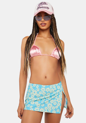 Retro Daisy Blue Sibita Mini Skirt