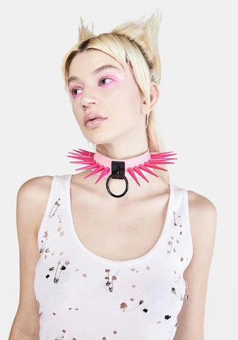 Pink Powerpunk Spiked Collar