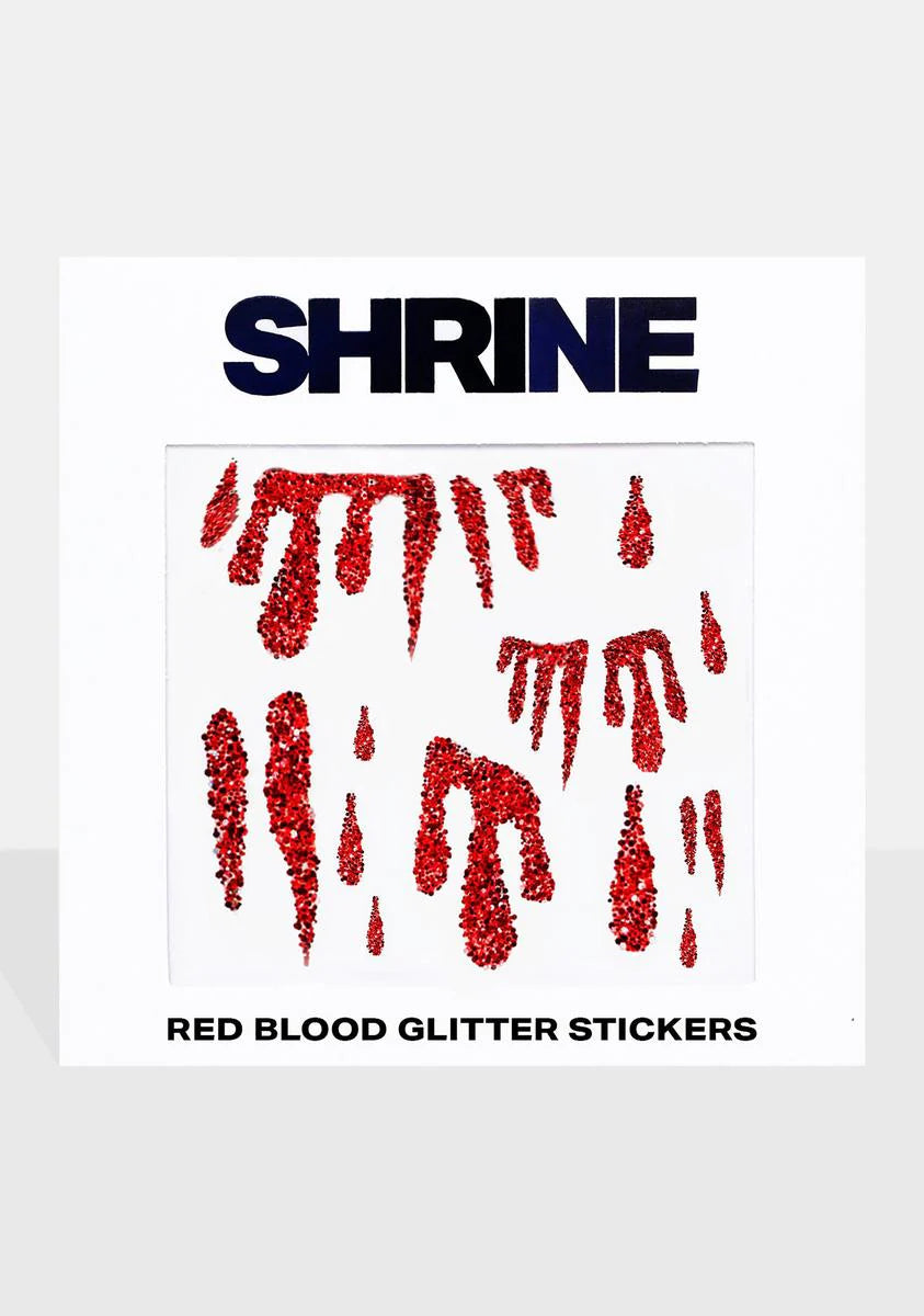 Red Blood Glitter Stickers