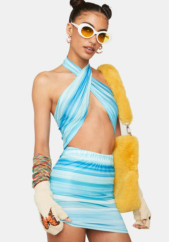 Surf And Turf Halter Dress