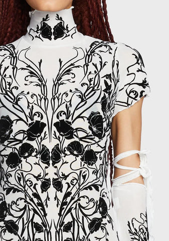 Charmed Vines Mini Dress - Ivory