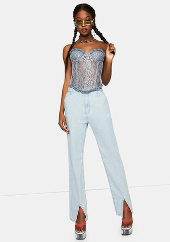 The Dusty Blue Plaza Bustier