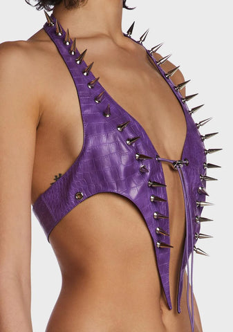 Purple Rivet Halter Top
