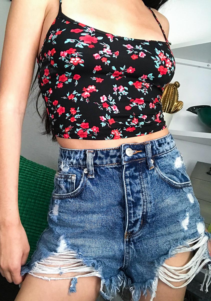 On A New Level Denim Shorts