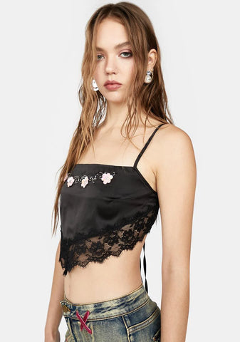 Mad Flirt Satin Crop Top