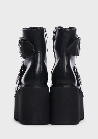 Too Busy Platform Buckled Ankle Boots