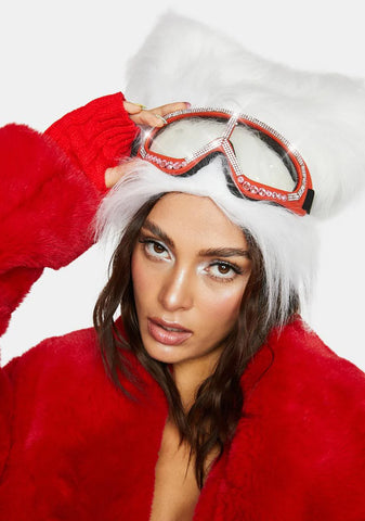 Scarlet Snow Vision Rhinestone Goggles