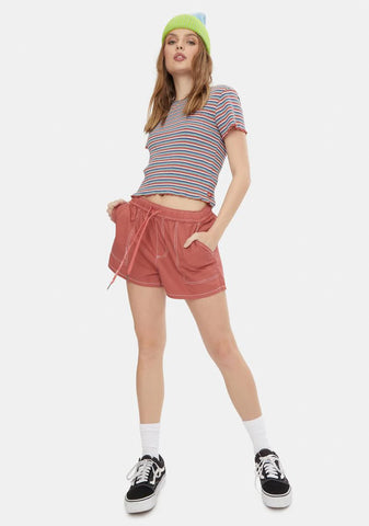 Terracotta Slash Pocket Shorts