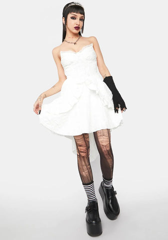 White Lace Mini Dress