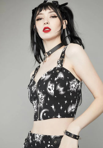 Dark Greetings Bustier Crop Top