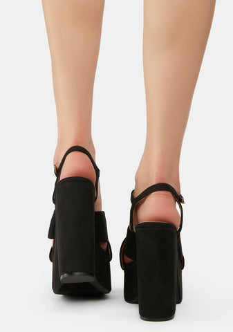 Sunniva Faux Suede Platform Heels