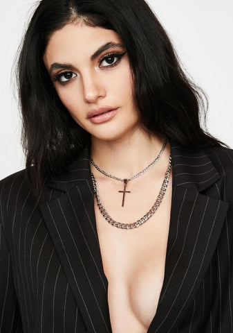 Essential Cross Dual Chain Necklace