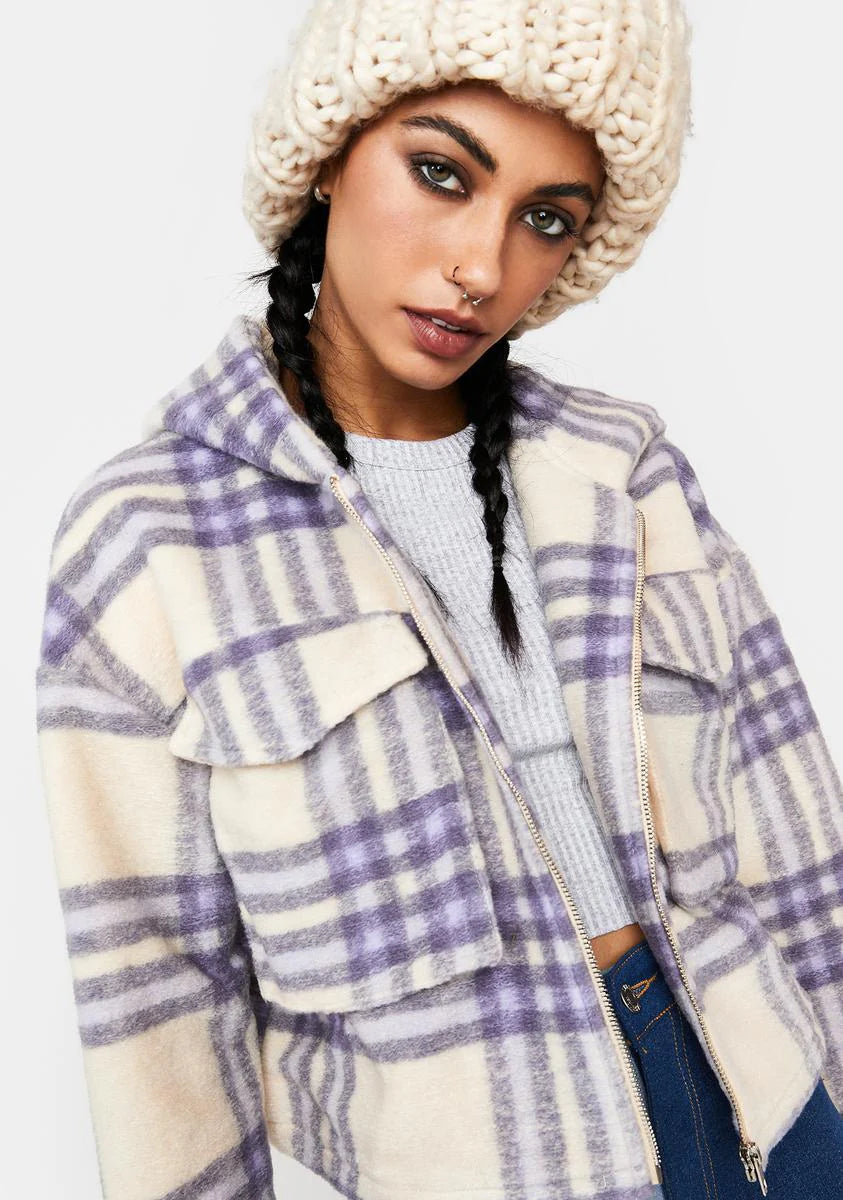 Shining On You Plaid Hoodie