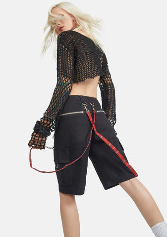 Red Plaid Bondage Pant Straps