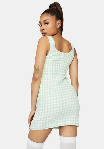 Mint Park Sunshine Gingham Mini Dress