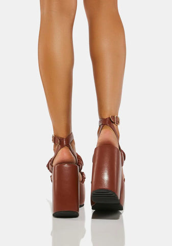 Brown Egey Platform Sandals