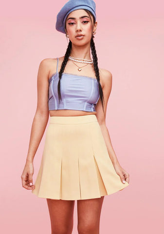 Plain Jane Pleated Mini Skirt